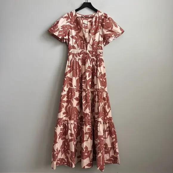 NEW Anthropologie Somerset Maxi Dress in Neutral Floral Dot Size Small - Picture 4 of 15